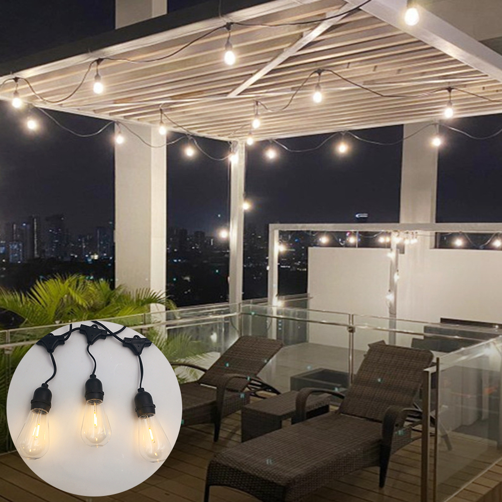 String Light Bistro - Lichterkette für den Außenbereich, wasserdicht, Strang-Edison-Glühbirnen