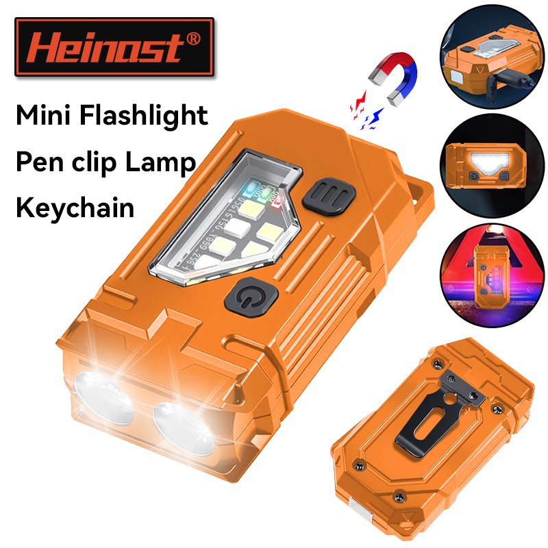 Outdoor Lighting Guide - Mini-Schlüsselanhänger, EDC-Taschenlampe, wiederaufladbar, magnetische Taschenlampe, superhelle