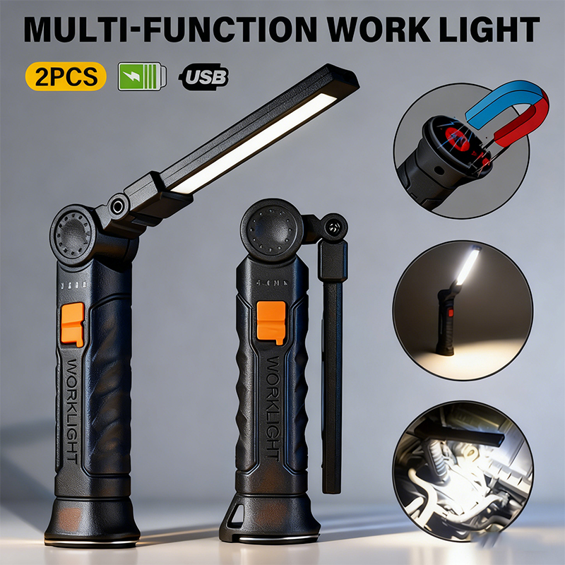 Outdoor Lighting Junction Box - Tragbare COB-LED-Taschenlampe, USB wiederaufladbar, Arbeitsleuchte, magnetische