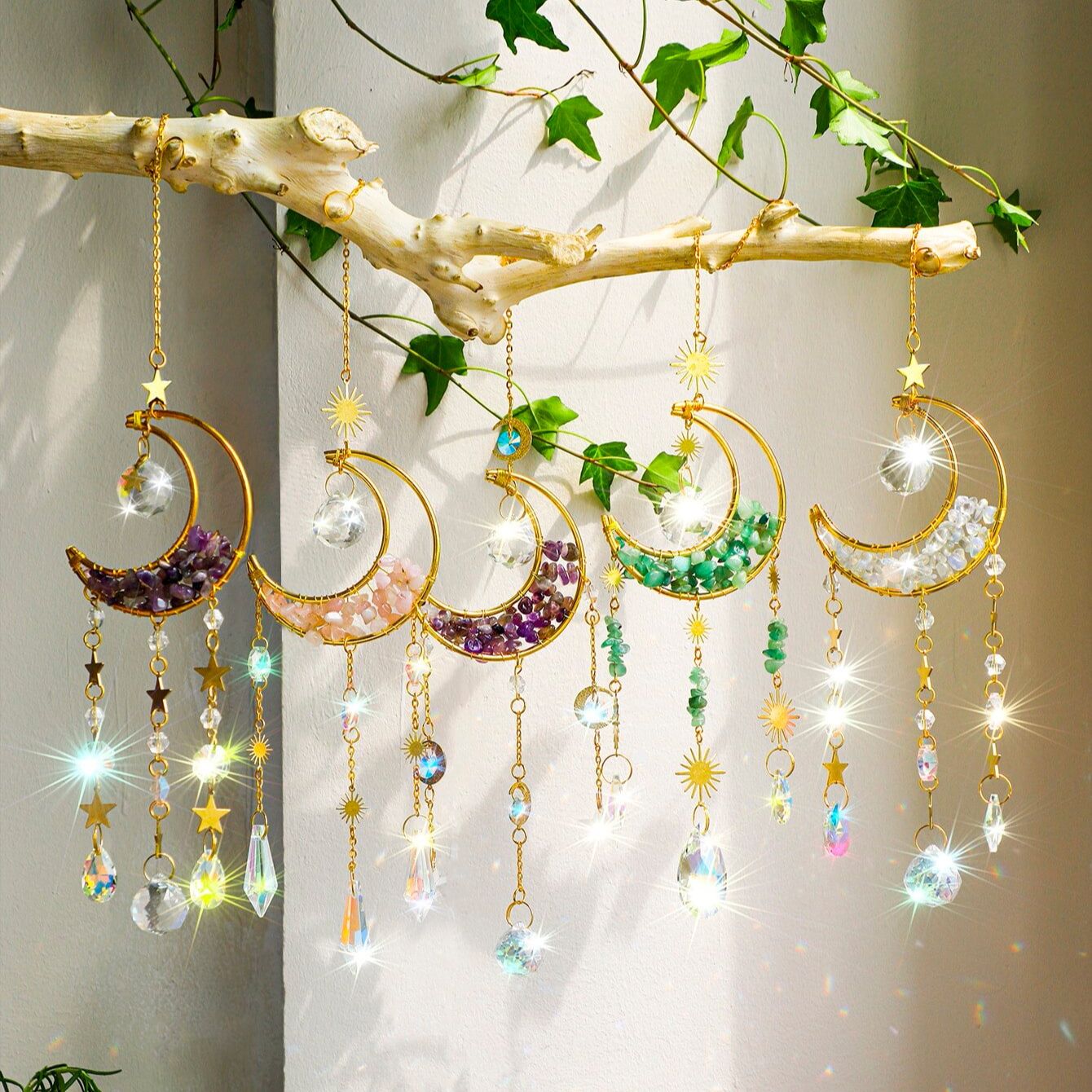 Outdoor Lighting Manufacturers - Kristall-Sonnenfänger, Mond, Amethyst, Regenbogen-Maker, Hängedekoration, Sonnenfänger,