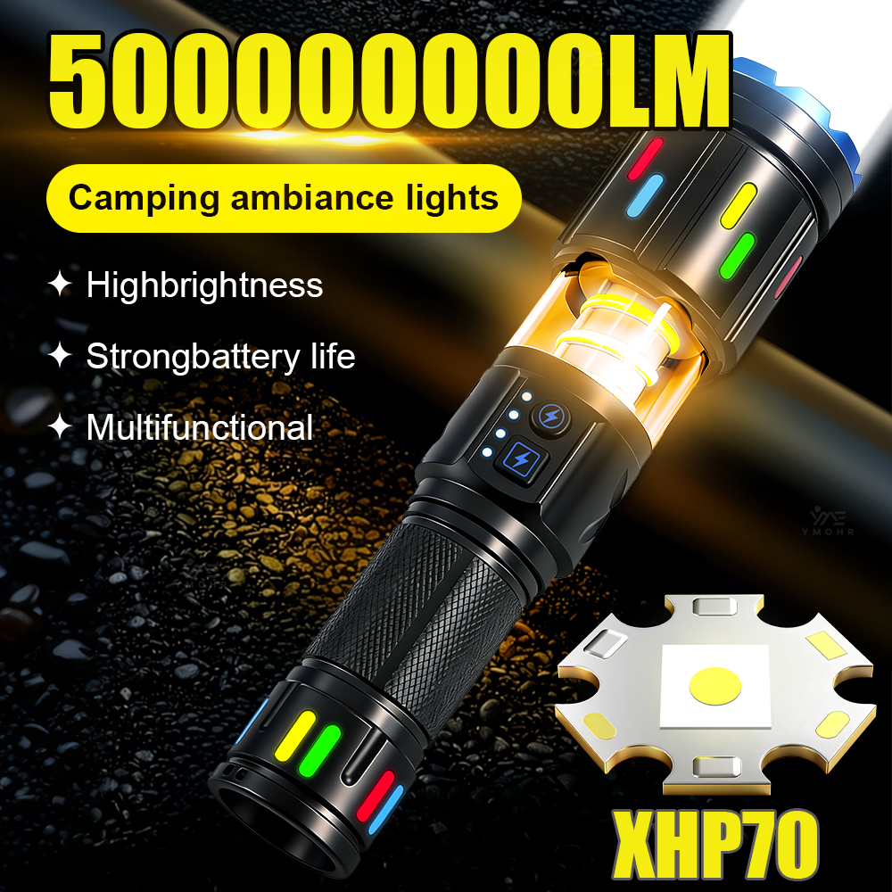 Outdoor Lighting Junction Box - XHP70 Hochleistungs-Camping-Taschenlampen, tragbare wiederaufladbare Scheinwerfer, LED-Suchscheinwerfer,