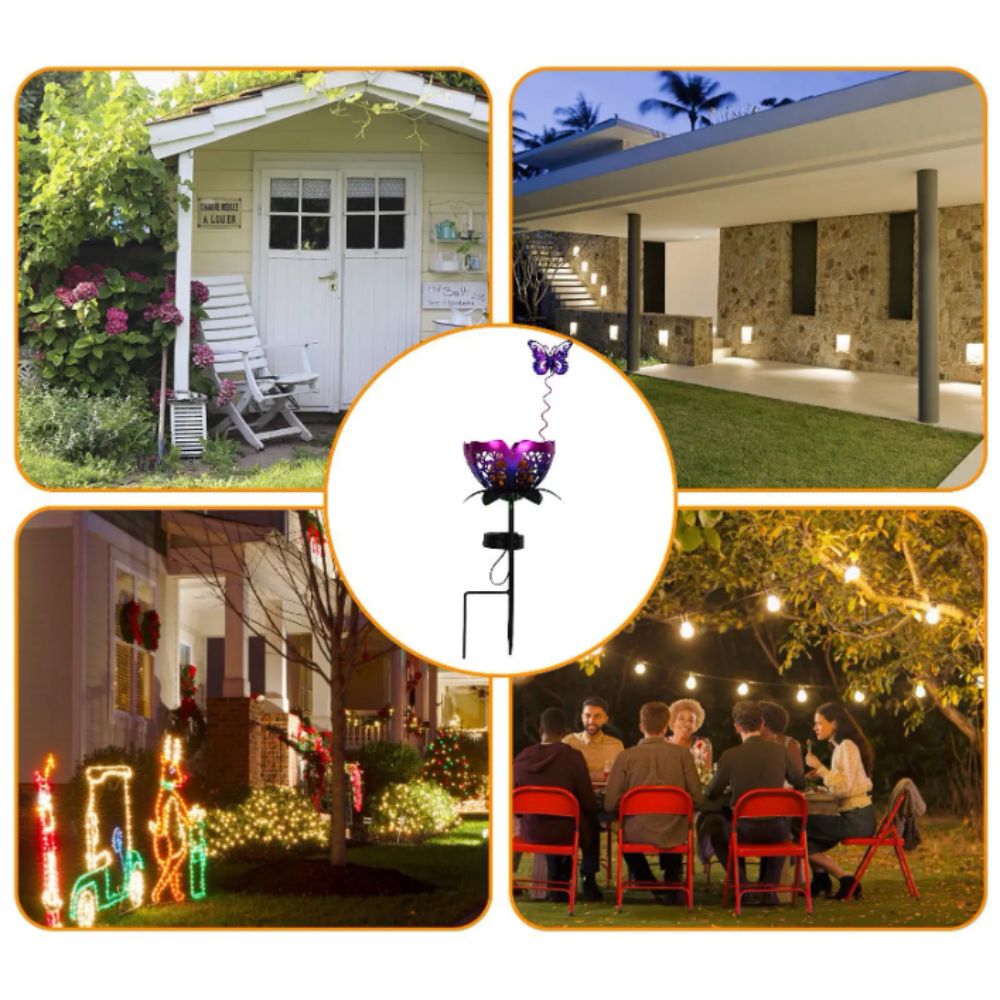 Outdoor Lighting Ground Fixtures - Lotusförmige solarbetriebene Lampe mit Erdstecker aus