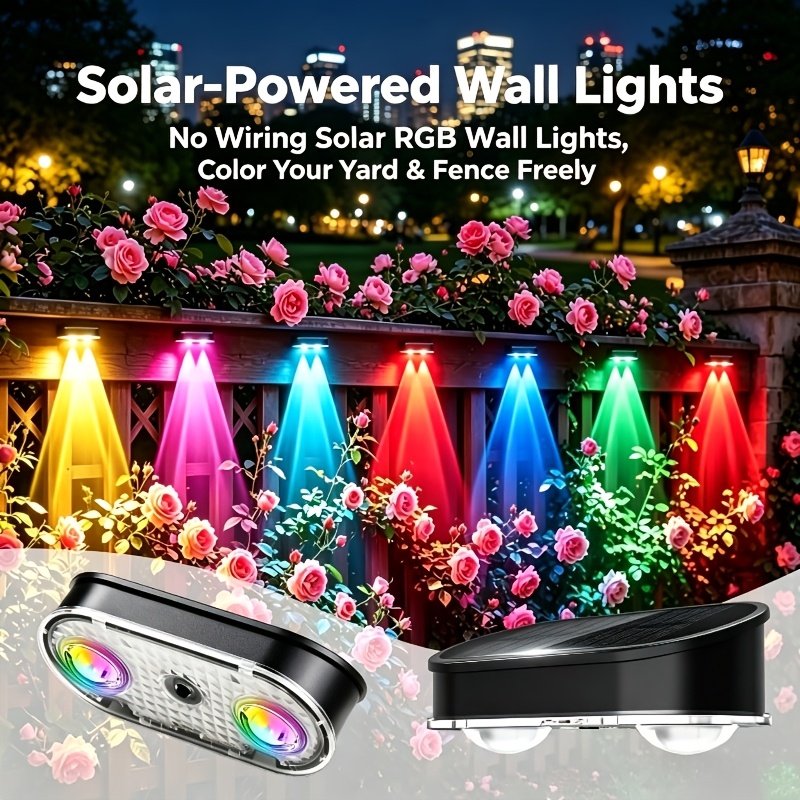 Dusk To Dawn Bulb - RGB Solar-Zaunleuchte IP44, 8 Farben, 11
