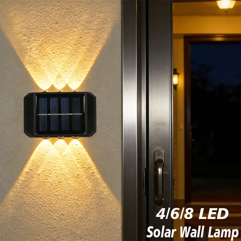 Outdoor Lighting On House - 4/6/8 LED Solar-Außenleuchte Solarbeleuchtung Wasserdichte Lampe