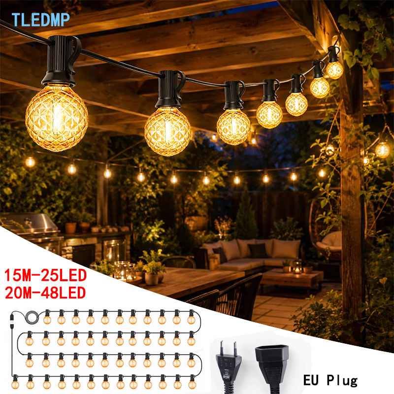 String Light Bistro - 15/20M G40 Ice Diamond Lichterkette, wasserdicht,