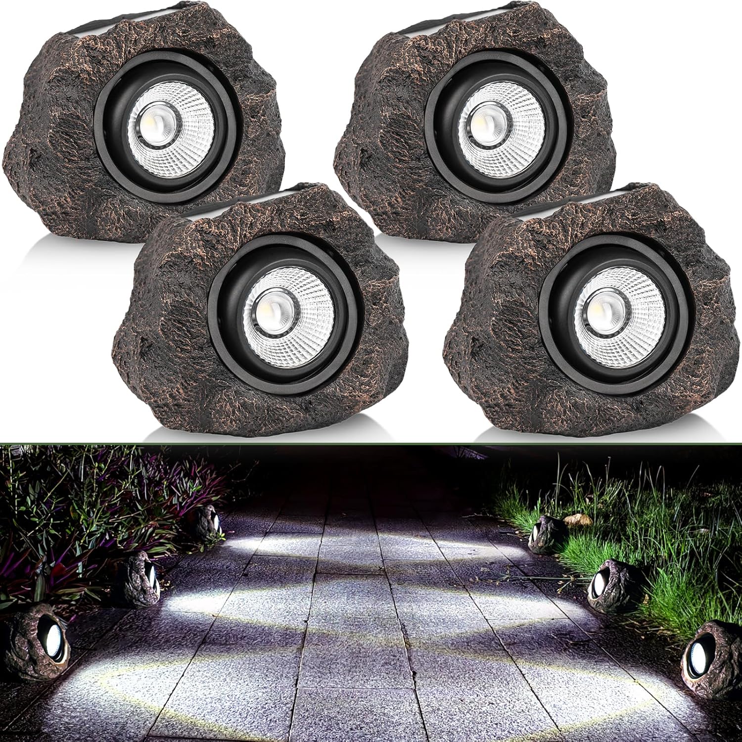 Outdoor Lighting Ground Fixtures - Outdoor-Wegbeleuchtung Glas Metall 25cm Bodeneinbauleuchte Rostfrei