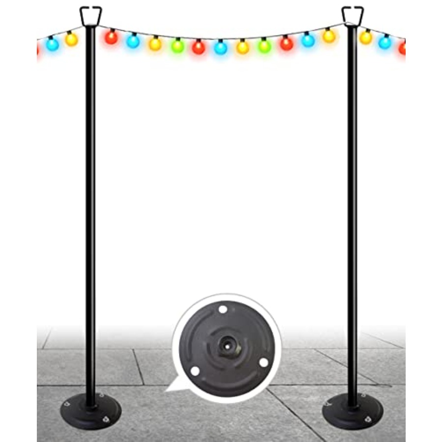 String Light Bistro - 3-Meter-Bodenständer für Lichterketten für Garten, Hinterhof,