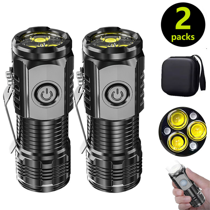 Outdoor Lighting Guide - Mini-3LED-Taschenlampe mit Stiftclip, Nachtwandern, tragbare Helligkeit,
