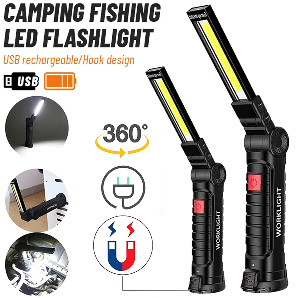 Outdoor Lighting Guide - LED COB Taschenlampe USB wiederaufladbare Taschenlampe