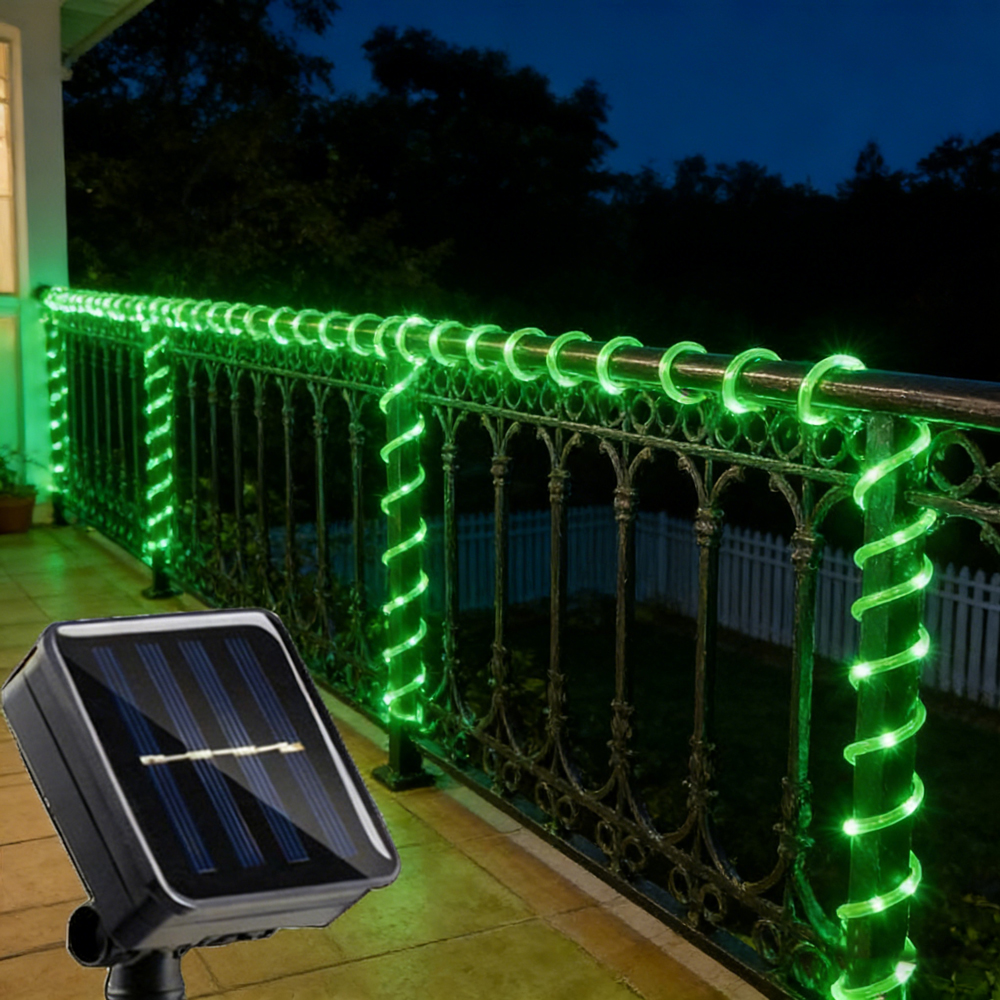Outdoor Lighting On House - Solar-Lichterketten für Außenbereich Blaue LED PVC-Röhren