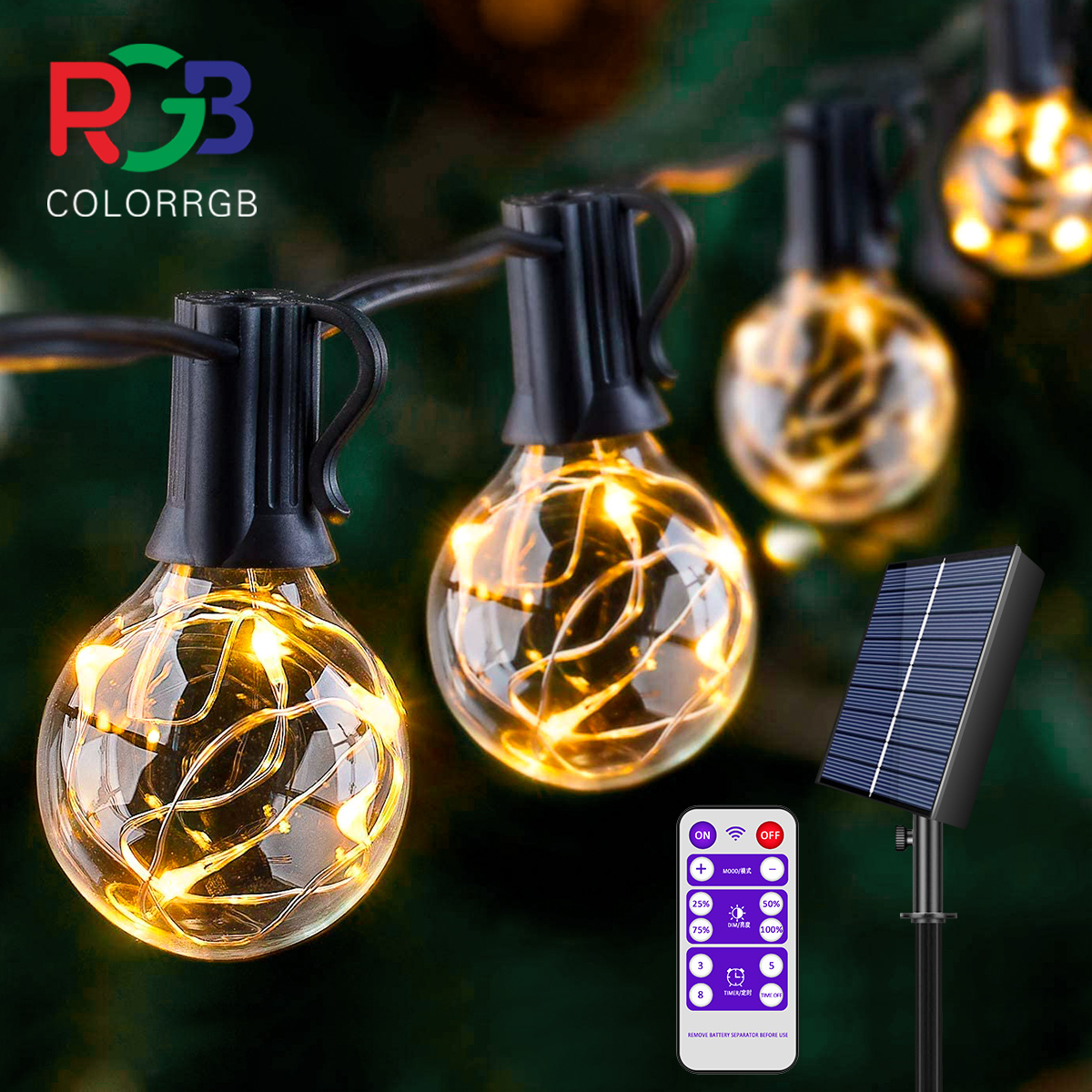String Light Bistro - Solar Patio String Licht g40, 8