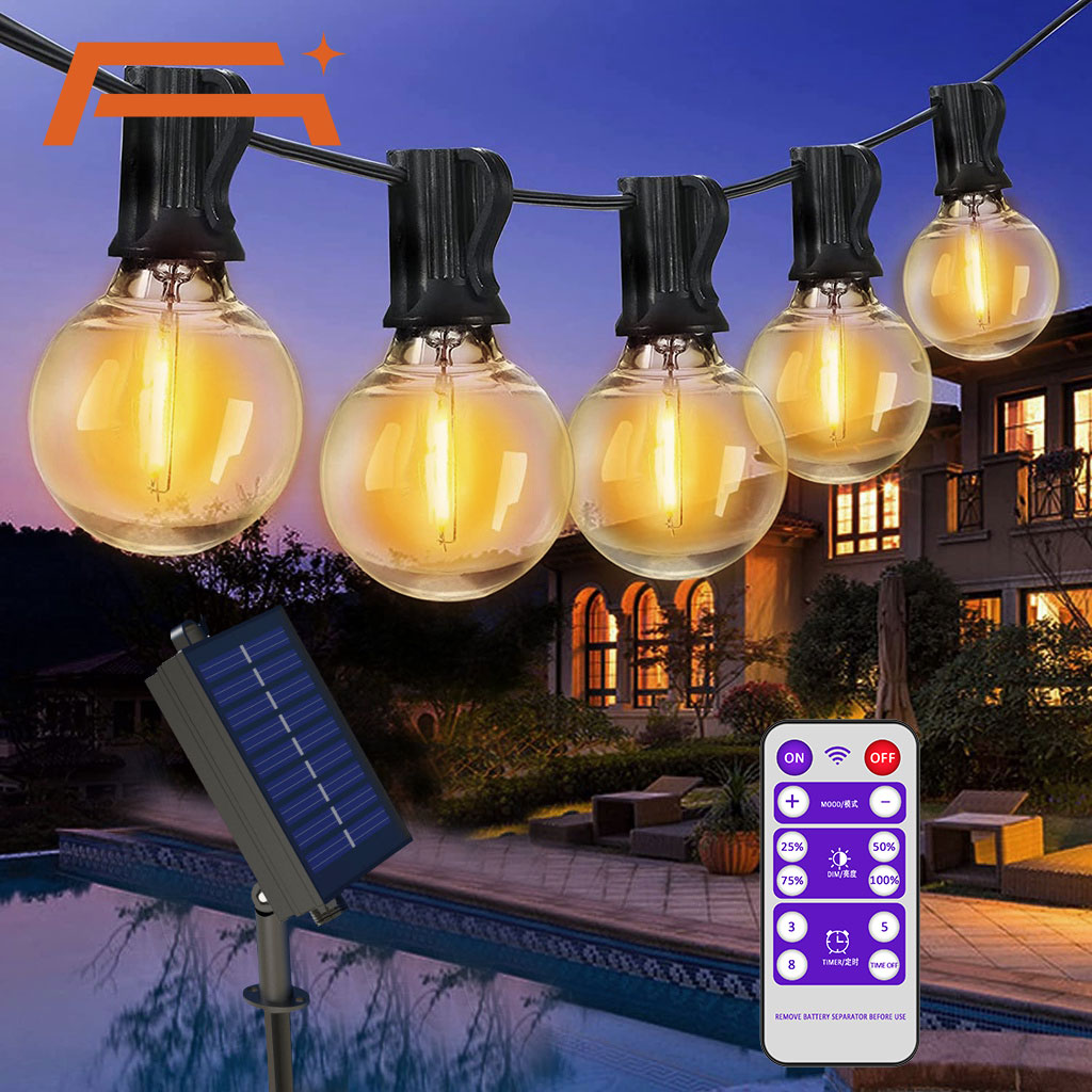 String Light Bistro - Solar-Lichterkette für den Außenbereich, G40, Terrassenbeleuchtung