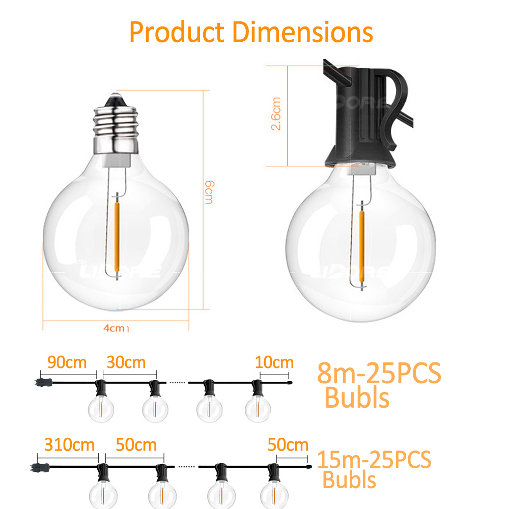 25FT/50FT G40 Outdoor-Lichterk – String Light Bistro Bewertung und Preis