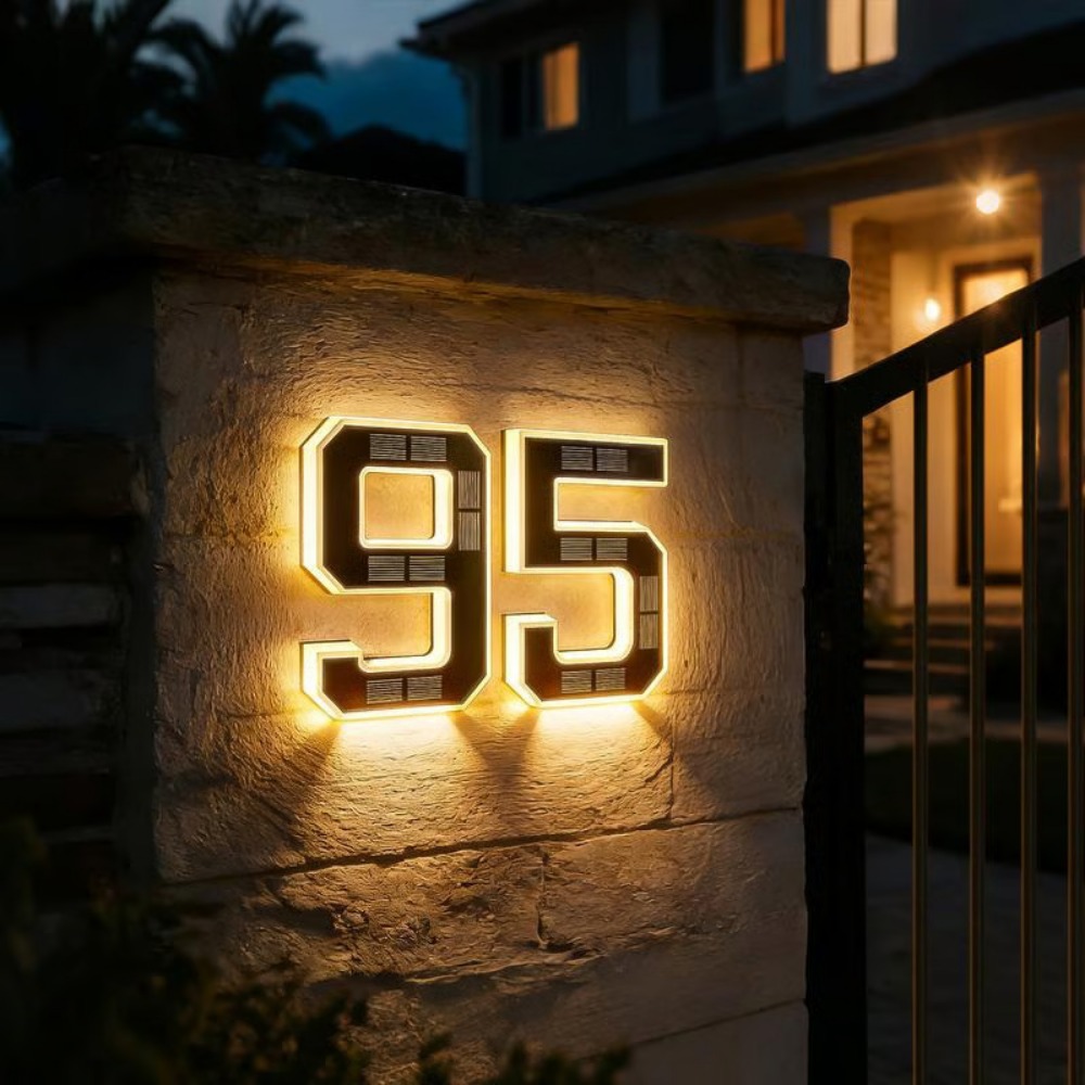 Neues Solar-Adressenschild LED – Outdoor Lighting On House Bewertung und Preis