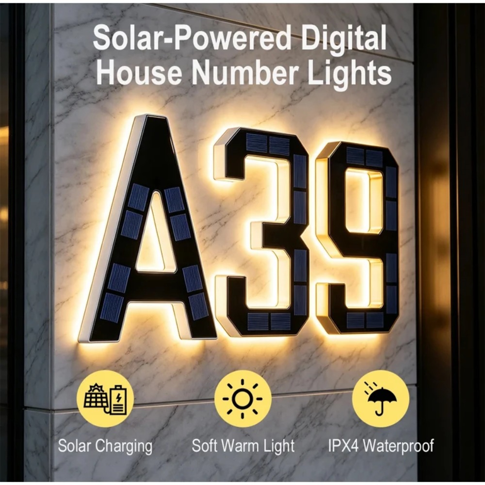 Neues Solar-Adressenschild LED – Outdoor Lighting On House Bewertung und Preis
