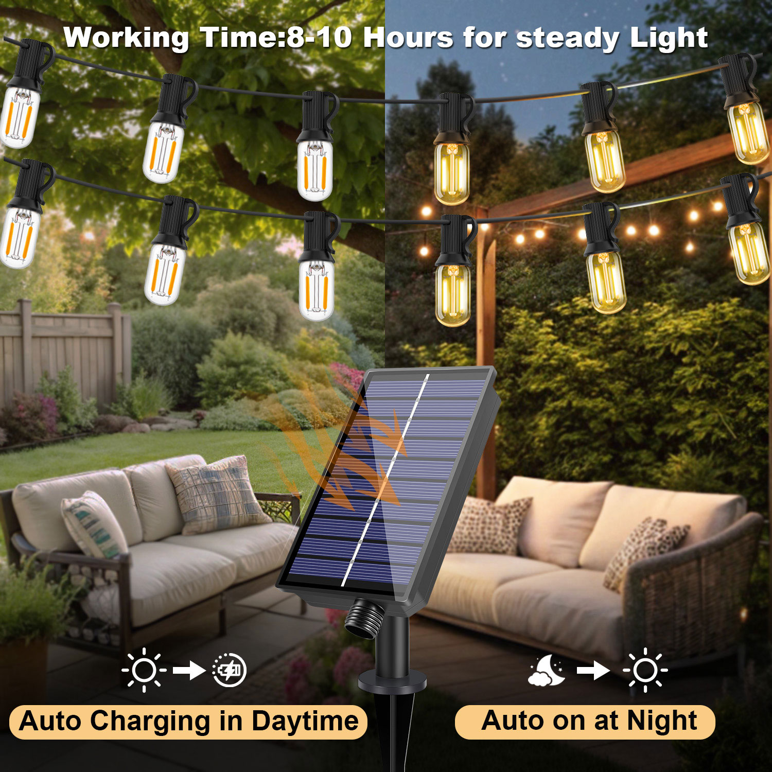 LED T22 Solar-Lichterkette, 8  – String Light Bistro Bewertung und Preis
