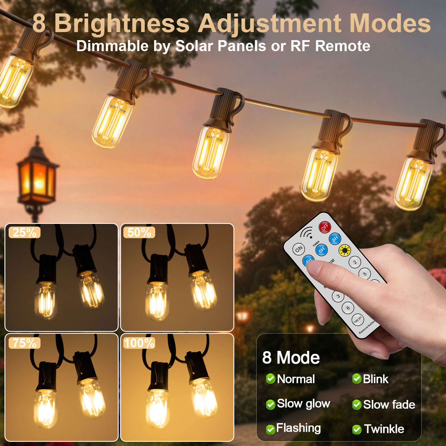 LED T22 Solar-Lichterkette, 8  – String Light Bistro Bewertung und Preis