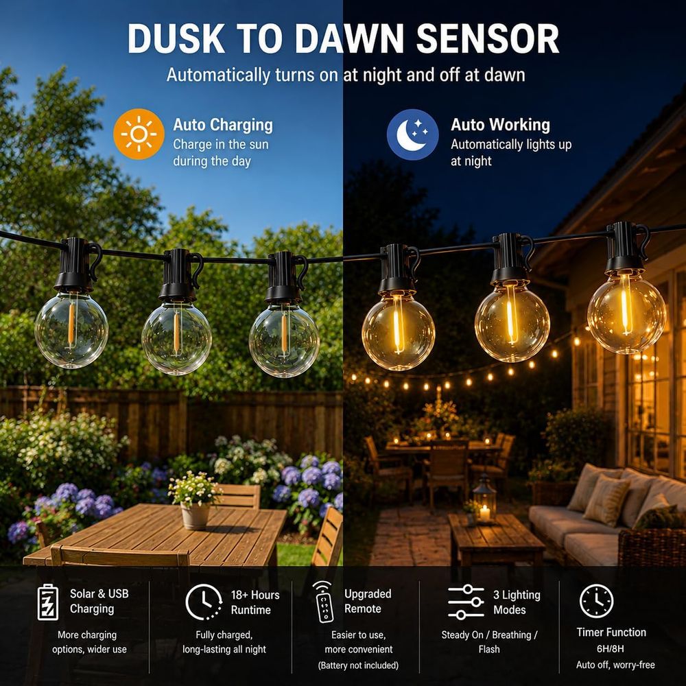 100T Lichterkette für den Auße – String Light Bistro Bewertung und Preis