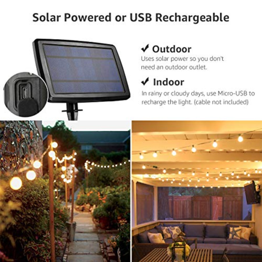 Solarbetriebene Außenlichterke – String Light Bistro Bewertung und Preis